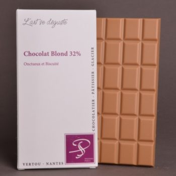 Tablette Chocolat Blond 32% de Stéphane Pasco, aux notes Onctueuses et Biscuitées