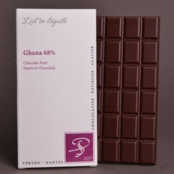 Tablette Ghana 68% Chocolat Noir de Stéphane Pasco, Pure origine, aux notes Suaves et Chocolatées