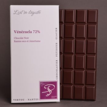 Tablette Vénézuela 72% Chocolat Noir de Stéphane Pasco, Pure origine, aux notes de Raisin sec et tout en Amertume