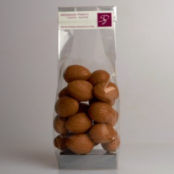 Sachet d'Oeufs Praliné de 150 g en Chocolat Noir, Lait et Blond de Stéphane Pasco, artisan Chocolatier à Nantes