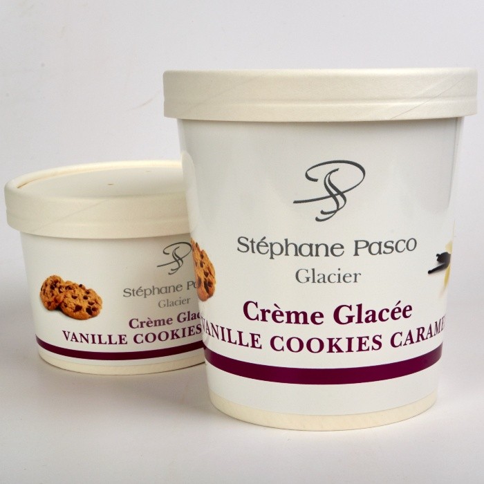 Crème Glacée Vanille Cookies Caramel de Stéphane Pasco, Artisan Glacier à Nantes