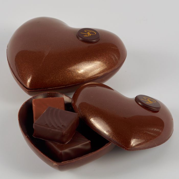 Coeur Garni en Chocolat Noir de Stéphane Pasco, artisan Chocolatier à Nantes