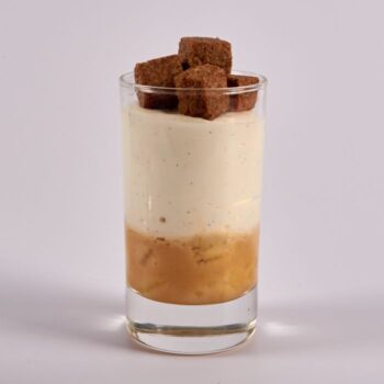 Verrine Banoffee autour de la Banane, de la Vanille et du Spéculoos de Stéphane Pasco, artisan Pâtissier à Nantes