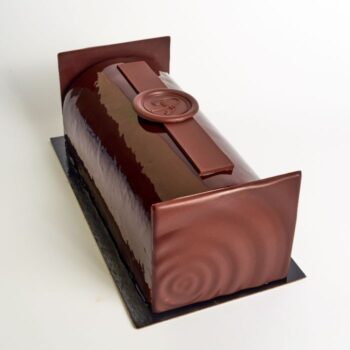 Bûche de Noël Gadou, autour des saveurs du Chocolat, de Stéphane Pasco, artisan Pâtissier à Nantes et Vertou