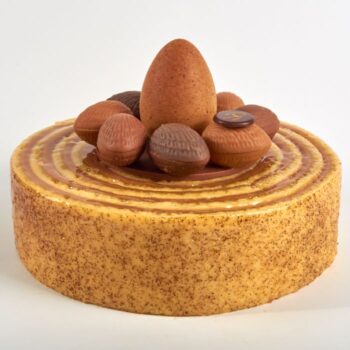 Dessert de Pâques, pour 6 personnes, entre Praliné, Chocolat et Fruit de la Passion, de Stéphane Pasco, Pâtissier à Nantes