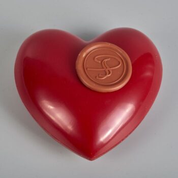 Coeur en Chocolat Lait Garni de 3 ou 8 bonbons de chocolat de Stéphane Pasco, artisan Chocolatier à Nantes