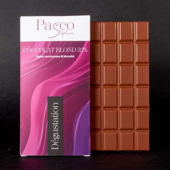 Tablette de Chocolat Lait 40% Dégustation de Stéphane Pasco, artisan Chocolatier à Nantes et Vertou