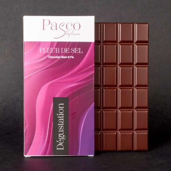 Tablette de Chocolat Noir 61% Fleur de Sel Dégustation de Stéphane Pasco, artisan Chocolatier à Nantes et Vertou