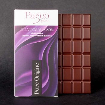 Tablette de Chocolat Noir Guatemala 80% Pure Origine de Stéphane Pasco, artisan Chocolatier à Nantes et Vertou
