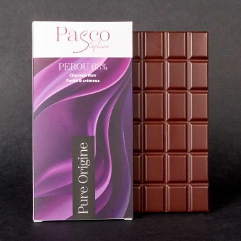 Tablette de Chocolat Noir Pérou 63% Pure Origine de Stéphane Pasco, artisan Chocolatier à Nantes et Vertou