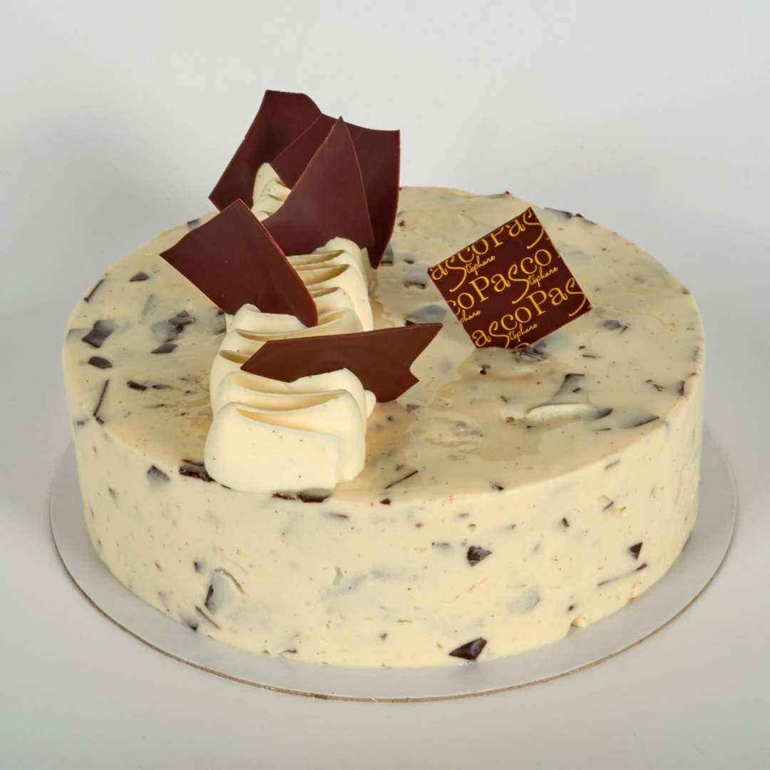 Entremet Glacé Stracciatella, Yaourt et Chocolat, de Stéphane Pasco, artisan glacier à Nantes et Vertou