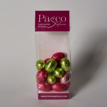Sachet d'Oeufs Pralinés emballés de 135 g, de Stéphane Pasco, artisan Chocolatier à Nantes