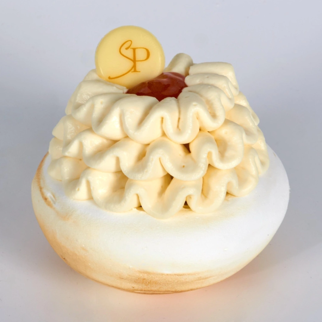 Pâtisserie Pavlova Miel Citron Gingembre sans gluten, de Stéphane Pasco, artisan Pâtissier à Nantes et Vertou