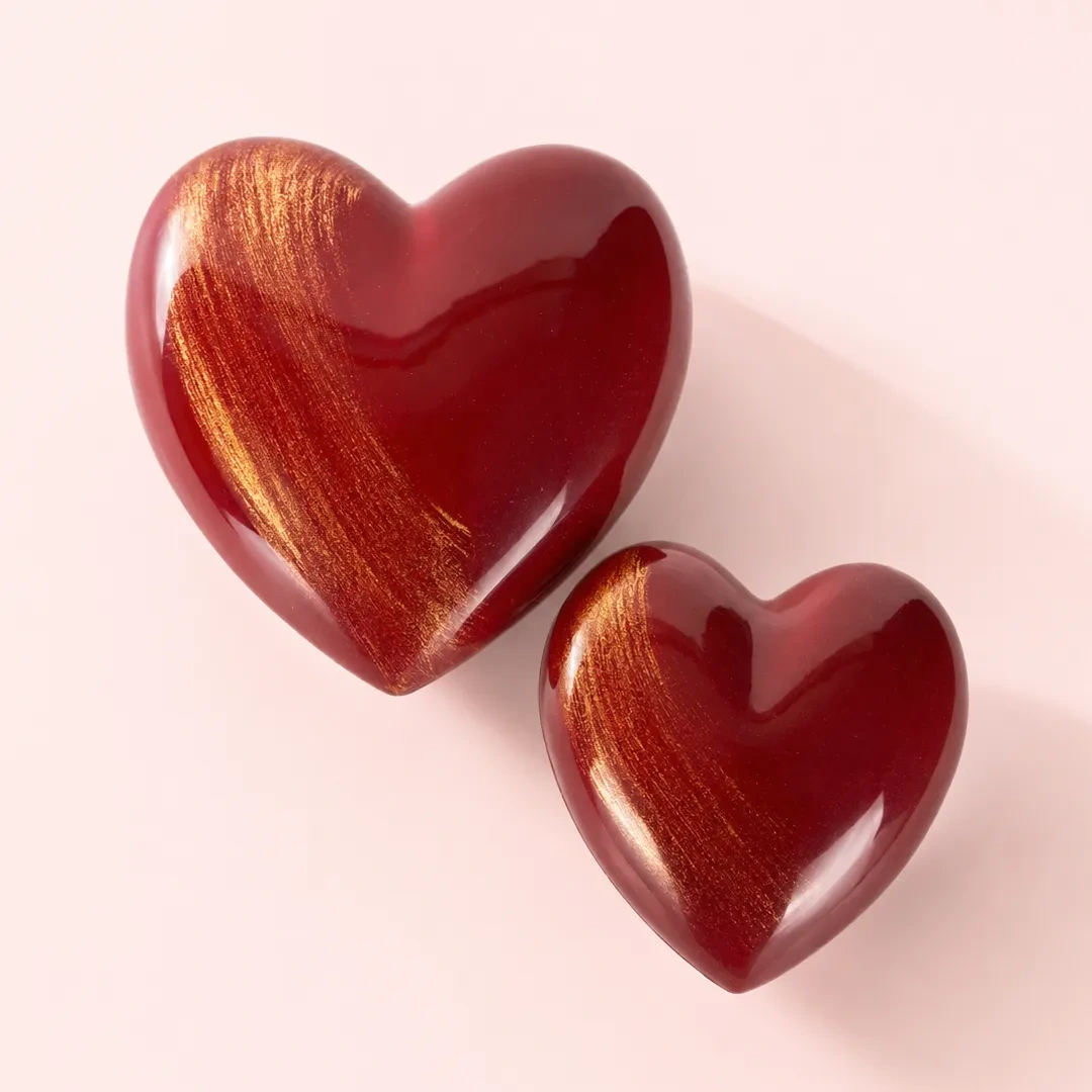 Coeur en Chocolat Lait garni de 3 ou 8 bonbons de chocolat de Stéphane Pasco, artisan Chocolatier à Nantes