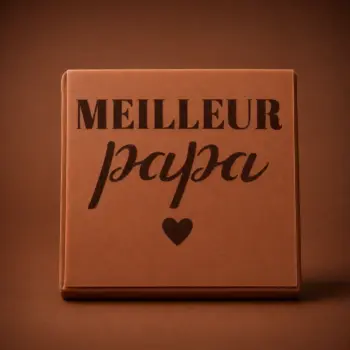 Meilleur Papa, douceur en Chocolat Lait et Praliné Spéculos, pour la fête des Pères, de Stéphane Pasco, artisan Chocolatier à Nantes et Vertou