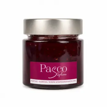 Pot de confiture Artisanale Framboise Litchi de Stéphane Pasco, artisan Confiseur à Nantes et Vertou