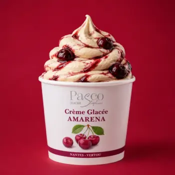 Pot de Crème Glacée artisanale Amarena de Stéphane Pasco, Artisan Glacier à Nantes et Vertou