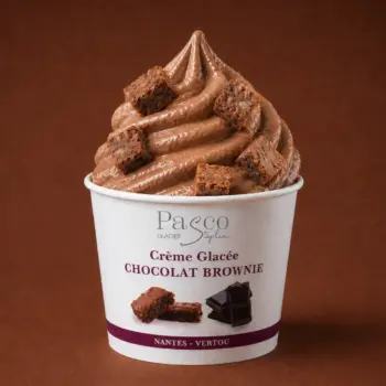 Pot de Crème Glacée fait maison Chocolat Brownie de Stéphane Pasco, Artisan Glacier à Nantes et Vertou