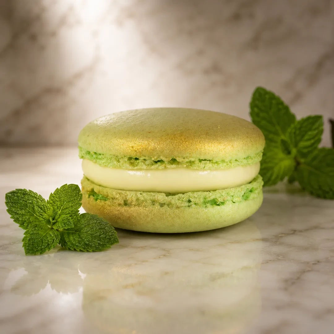 Macaron Menthe de Stéphane Pasco, pâtissier à Nantes et Vertou