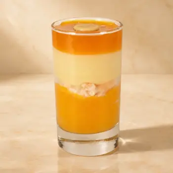 Verrine Glacée Coco Hana, une fraicheur tropicale, Passion, Mangue et Ananas, de Stéphane Pasco, artisan glacier à Nantes et Vertou