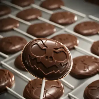 Sucette Halloween en Chocolat Lait, de Stéphane Pasco, artisan chocolatier à Nantes et Vertou